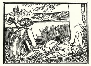 Illustrasjon for dikt av John Keats: Endymion (litho) av Robert Anning Bell