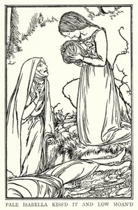Illustrasjon for dikt av John Keats: Isabella or The Pot of Basil (litho)