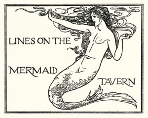 Illustrasjon for dikt av John Keats: Lines on the Mermaid Tavern (litho) av Robert Anning Bell