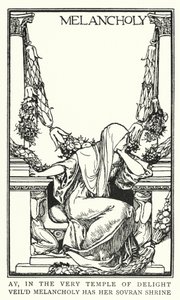 Illustrasjon for dikt av John Keats: Melancholy (litho) av Robert Anning Bell