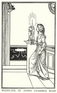 Illustrasjon for dikt av John Keats: The Eve of St Agnes (litho) av Robert Anning Bell