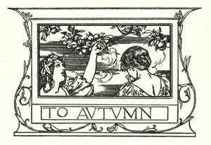 Illustrasjon for dikt av John Keats: To Autumn (litho)