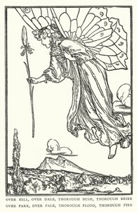 Over bakken, over dalen, grundig busk, grundig brier, over parken, overblek, grundig flom, grundig brann (litho) av Robert Anning Bell