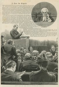 En sak for eksperter: Skisser i Royal Courts of Justice; med en vignett av Mr Justice Kay av Robert Barnes