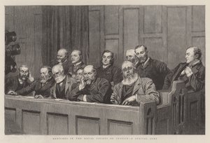 Skisser i Royal Courts of Justice, en spesialjury