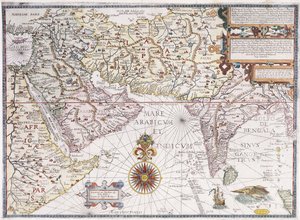 Et kart over Øst-Afrika, Arabia og India, 1598 av Robert Beckit