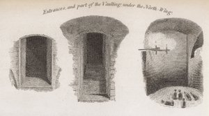 Innganger, og en del av hvelvingen under nordfløyen, til Crosby Hall av Robert Blemell Schnebbelie