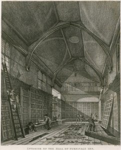 Interiør i Hall of Furnival's Inn, Holborn, London av Robert Blemell Schnebbelie