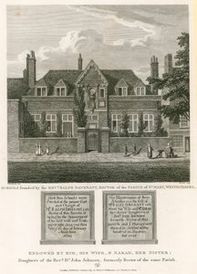 Skoler grunnlagt av pastor Ralph Davenant, rektor for Parish of St Mary, Whitechapel av Robert Blemell Schnebbelie