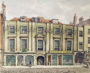 Shaftesbury House, Aldersgate Street, London, 1819 (wc-skisse)