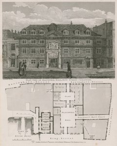 Vestutsikt over Blackwell Hall, King Street, Cheapside av Robert Blemell Schnebbelie