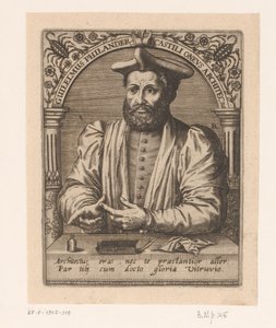 Portrett av Guillaume Philandrier Guilelmus Philander Castili oneus architectus (tittel på objekt) Serie med portretter av lærde fra det femtende og sekstende århundre (serietittel)