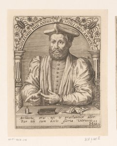 Portrett av Guillaume Philandrier Guilelmus Philander Castili oneus architectus (tittel på objekt) Serie med portretter av lærde fra det femtende og sekstende århundre (serietittel)