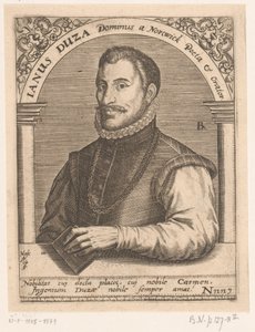 Portrett av Janus Dousa Janus Duza Dominus en Nortwick Poeta & Orator. (tittel på objekt) Serier med portretter av lærde fra det femtende og sekstende århundre (serietittel)