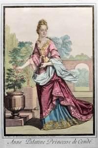 Anne Palatine, Princess of Conde (Anne de Baviere (1648-1723) (Anne Henriette Julie de Baviere) (Anne Henriette of Bavaria) (Anna del Palatinato) - engraving by Robert Bonnart -