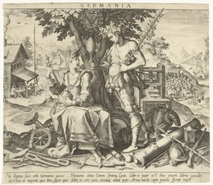 Tyskland Germania (tittel på objekt) Allegorier over europeiske land (serietittel) av Robert Bossart