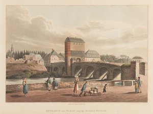 Inngang til Hanau over Kinzig-broen, 1814 (akvatint)