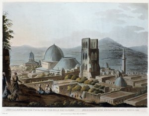 Jerusalem med Den hellige gravs kirke - i "" The Holy Places "", ifølge de originale tegningene av R. Bowyer