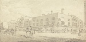 The Strand med Astley's Theatre av Robert Bremmel Schnebbelie
