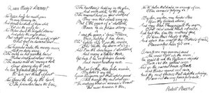 Queen Marys Lament, dikt i håndskriften til Robert Burns, sent på 1700-tallet, 1840