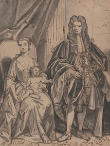 Portrett av en familie, kalt John Sheffield, hertug av Buckingham og familie av Robert Byng