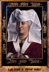 ""Portrett av Marie De Pacy"" Maleri av Robert Campin, mester i Flemalle (1378-1444) 1415-1440 Tournai. Museum of Fine Arts Belgia av Robert Campin