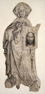 St. Veronica (vask med penn, blekk og indisk blekk på vellum) av Robert Campin
