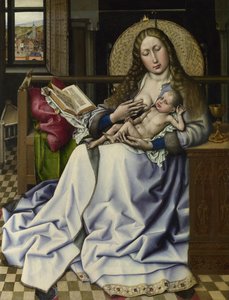 Jomfruen og barnet før en brannskjerm, ca. 1440 av Robert, Campin