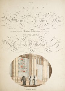 Ms. New Coll 380, f9r. Antikvitetene til Cathedral Church of Saint Mary, Carlisle, tegnet av Robert Carlile, 1795 (penn og blekk og wc på papir)