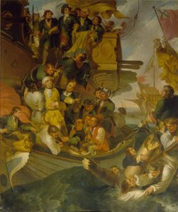 Inntakelsen av admiral Nils Ehrenskiöld i slaget ved Gangut, midten av det 18. århundre. av Robert Carr Porter