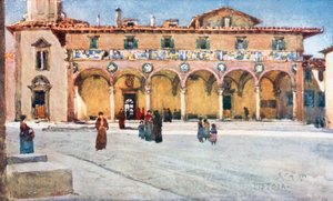 Hospital quot;del Ceppo,quot; Pistoia (farge litho) av Robert Charles Goff
