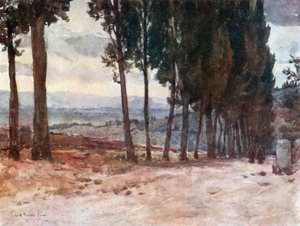 På den gamle veien til Fiesole (fargelitografi) av Robert Charles Goff