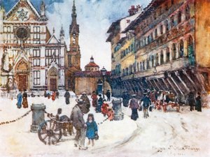 Piazza Santa Croce (farge litho)