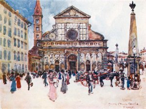 Piazza Santa Maria Novella (farge litho)