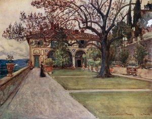 Villa Medici på Fiesole (farge litho)