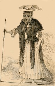 Jane Lewson, bemerkelsesverdig for sin alder og særegenheter, 1821. av Robert Cooper