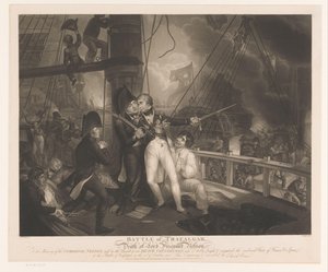Slaget ved Trafalgar med Horatio Nelsons død Slaget ved Trafalgar og Lord Viscount Nelsons død (tittel på objekt)