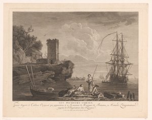 Havutsikt med fiskere Les pecheurs corses. av Robert Daudet (II) (attributed to)
