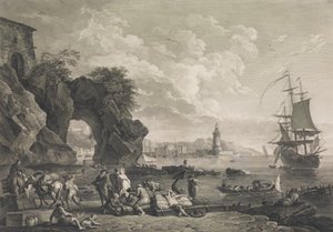 Utsikt over Pausilype nær Napoli, 1785. av Robert Daudet