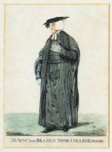 En utsikt fra Brazen Nose College, Oxford (håndfarget etsning) av Robert Dighton
