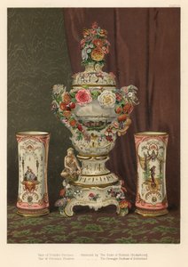 Dresden porselen og porselensbegre, bryllupsgaver (chromolitho) av Robert Dudley