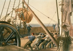 Forbereder sjøsetting av en av de store bøyene, 2. august av Robert Dudley