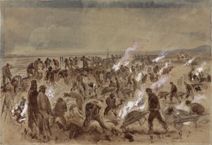 Arbeidere som legger telegrafkabel av Robert Dudley