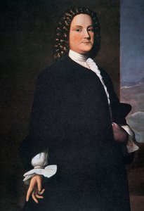 Benjamin Franklin i begynnelsen av 40-årene (farge litho)
