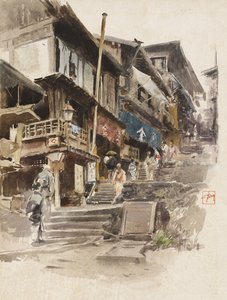 En gate i Ikao, Japan II, 1890 av Robert Frederick Blum