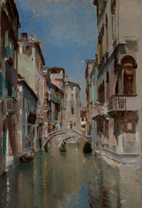 Kanalen i Venezia, San Trovaso-kvarteret, ca. 1885. av Robert Frederick Blum
