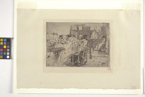 Interiør i en butikk (blekk) av Robert Frederick Blum