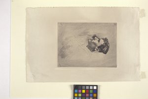 Profilportrett av en mann (etsing) av Robert Frederick Blum