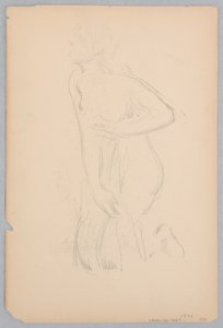 Studie for en knelende kvinne, «Vintage Festival», Mendelssohn Glee Club, New York av Robert Frederick Blum