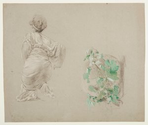 Studie for en knelende kvinne, «Vintage Festival», Mendelssohn Glee Club, New York, NY av Robert Frederick Blum